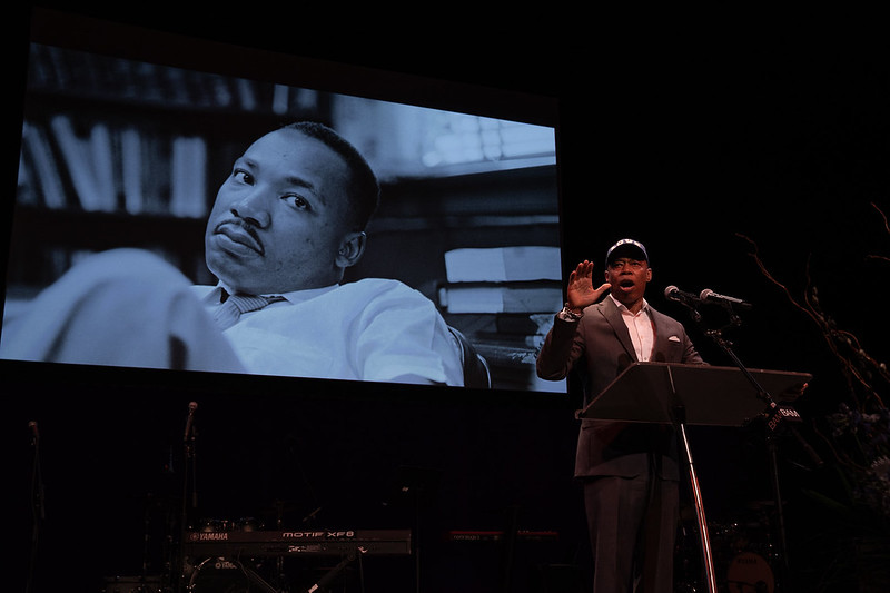 New York City Mayor Eric Adams delivers remarks at the Brooklyn Academy of Music’s “38th Annual Brooklyn Tribute to Dr. Martin Luther King Jr.” Brooklyn Academy of Music -Photo Credit Benny Polatseck  Mayoral Photography Office