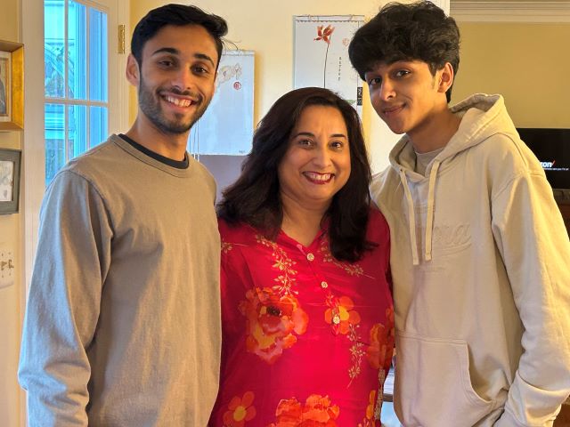 Monica Bhide with her sons