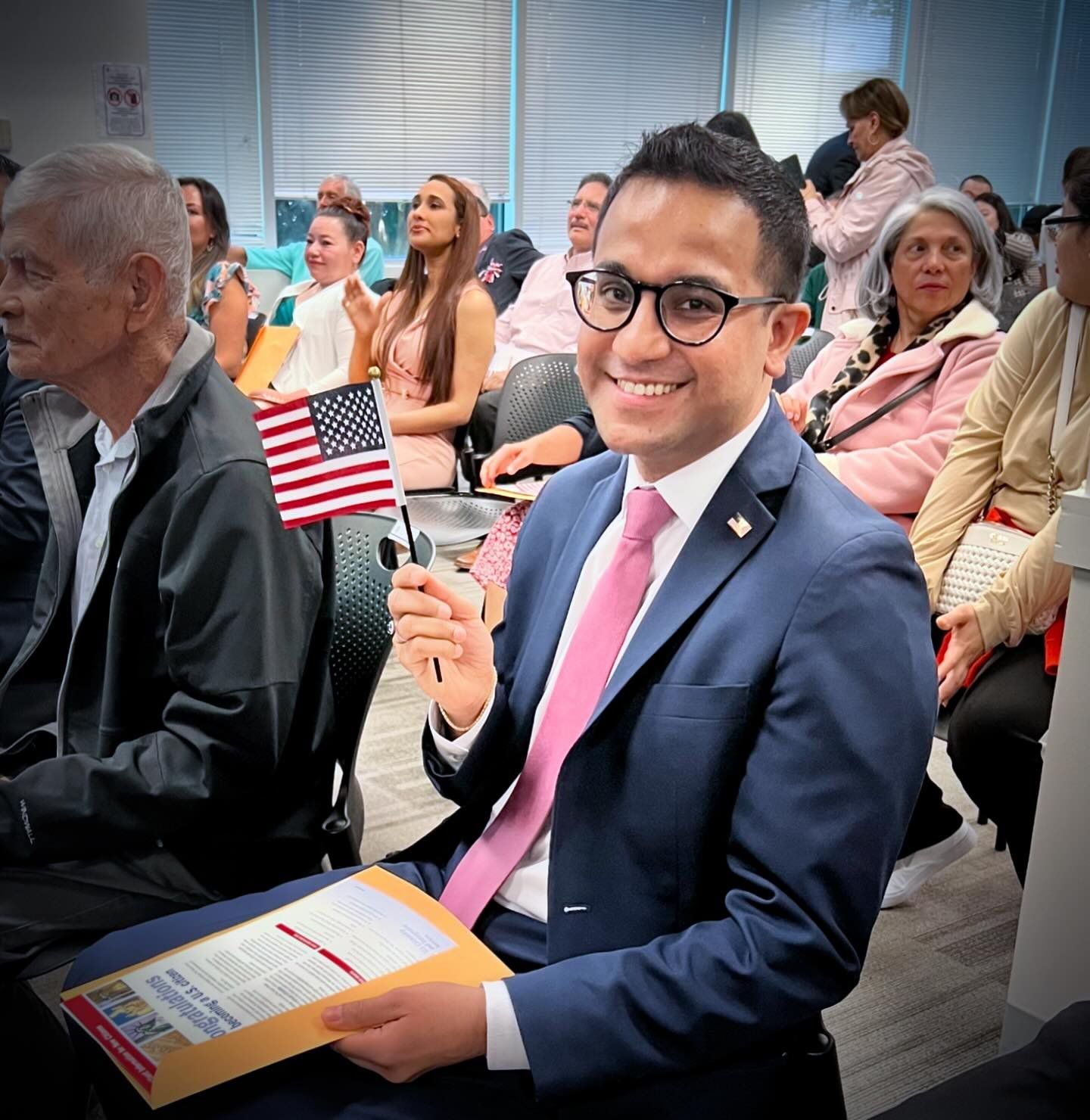 Vaibav Jain with other new citizen voters