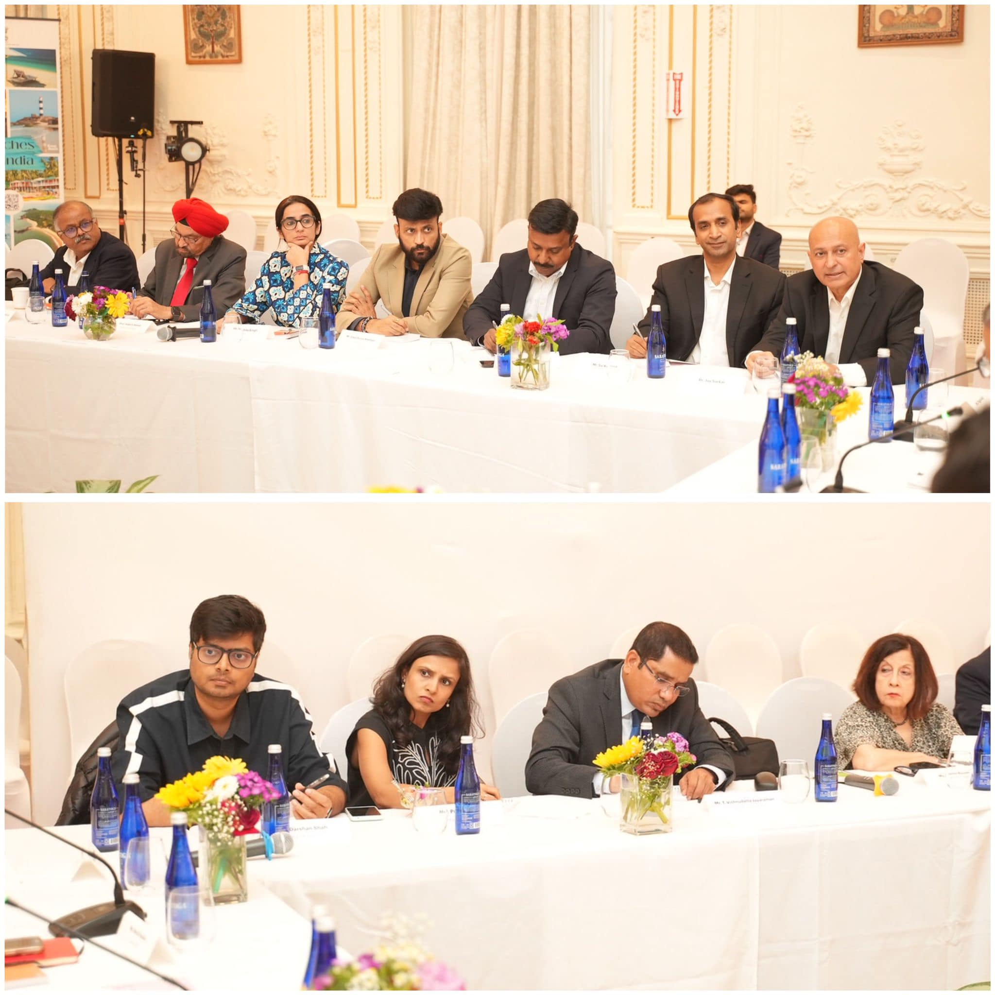 The media outlets at the press conference in the Indian Consulate in NY