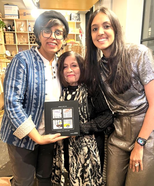 Ria Mirchandani and Shivantika Jain Kothari with Lavina Melwani at the launch of Bombay/New York - A Tangled Tale of Two Cities