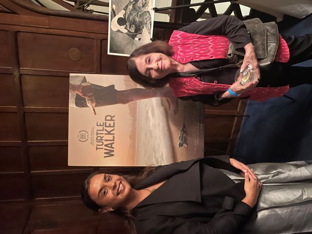 Lavina Melwani with Taira Malaney at Turtle Walker screening