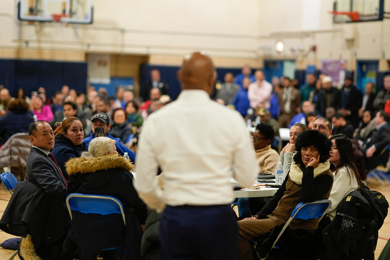 New York City Mayor Eric Adams hosts "Talk with Eric: A Community Conversation" at I.S. 61 in Corona, Queens on Wednesday, January 22, 2025. Michael Appleton/Mayoral Photography Office